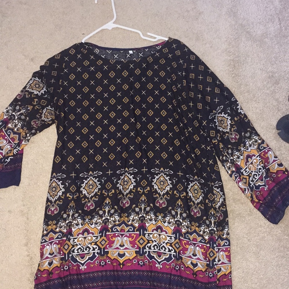Black floral print dress/tunic